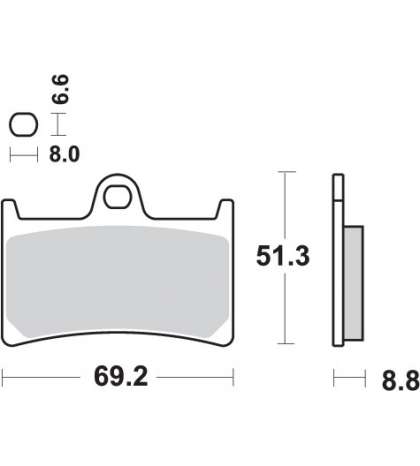 JUEGO PASTILLAS FRENO YAMAHA YZF R6 600 99/05 SINTER - SBS - R: P634HS