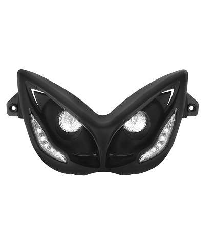 DOBLE OPTICA TNT 2 BOMBILLAS HALOJENAS + LEDS BLANCA EYELIGHT NITRO/AEROX NEGRA R: 201303A