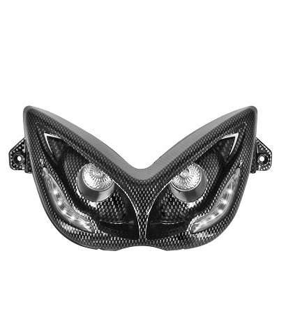 DOBLE OPTICA TNT 2 BOMBILLAS HALOJENAS + LEDS BLANCA EYELIGHT NITRO/AEROX IMIT CARBONO R: 231303B