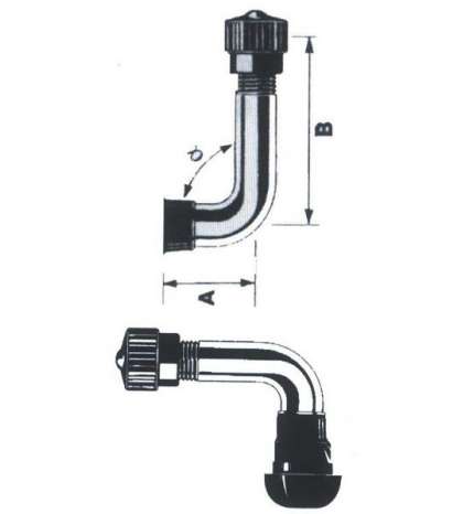 VALVULA TUBELES PARA MOTO CURVA 90º R: 99 999 9010