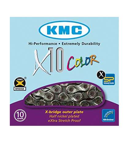 CADENA KMC X-10 VIVID NEGRA 114 PASOS INDEX 10 V. R: 31154