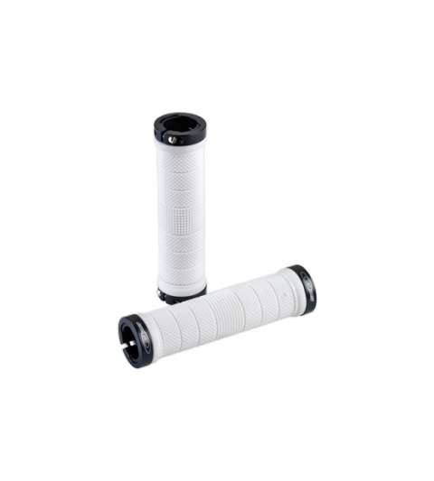 JUEGO DE PUÑOS BLANCOS RIM LOCK GOMA/ALUMINIO NEGRO R: I166X21