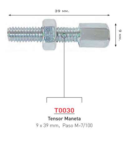 TENSOR FRENO CERRADO 8 X 39 PASO METRICA 7/100 MM. R: T0030