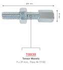 TENSOR FRENO CERRADO 8 X 39 PASO METRICA 7/100 MM. R: T0030 / 182