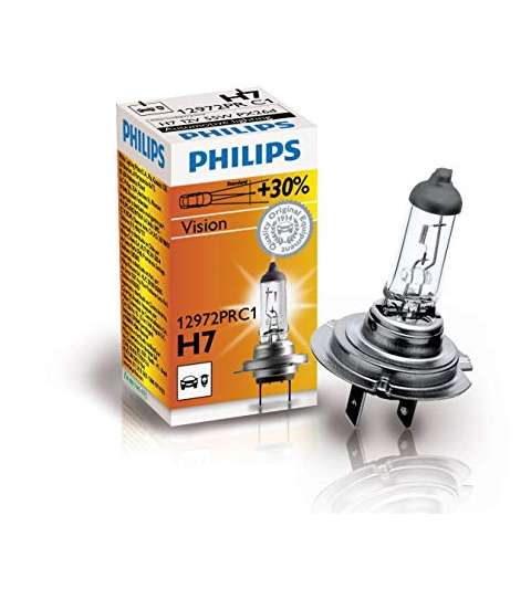 LAMPARA H7 PREMIUM (30% + VISION) 12 V. 55 W. PHILIPS R: 12972PRC1
