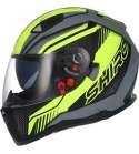 CASCO INTEGRAL TL SH 881MOTEGI II SV (VISOR SOLAR ) AMARILLO FLUOR / NEGRO MATE CON VISOR SOLAR SHIRO