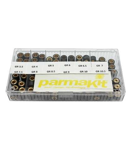CAJA PARMAKIT DE 24 JUEGOS DE RODILLOS 15 X 12 + MUELLES (3.5/4/5/6/6.5/7/7.5/8/8.5/9/10/10.5) PARMAKIT R: 286900