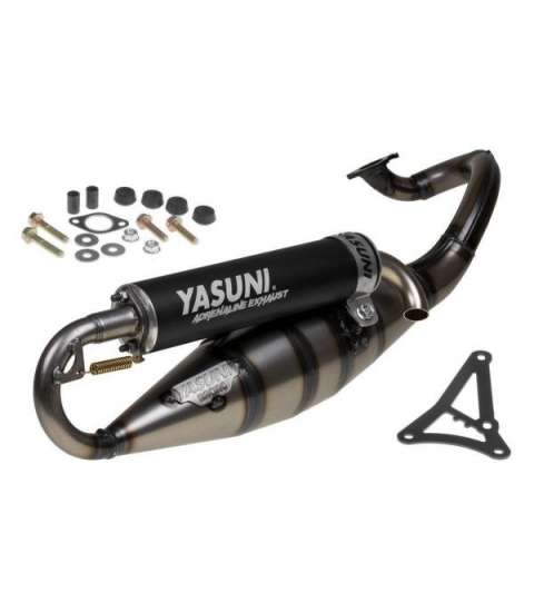 TUBO DE ESCAPE YAMAHA AEROX 50 / JOG RR 50 COLA NEGRO ANODIZADO " R " YASUNI R: TUB902B
