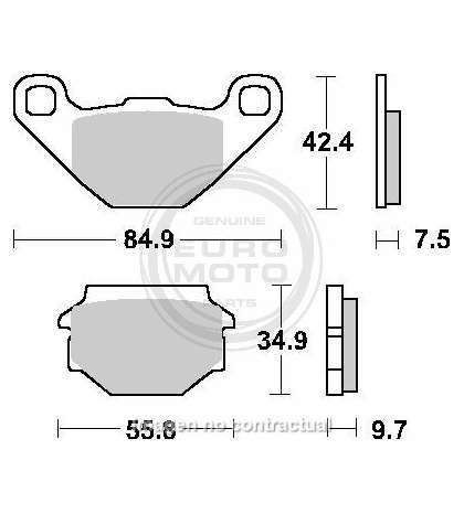 JUEGO PASTILLAS FRENO HYOSUNG SUPER CAB 50 95 - SBS - R: P118HF