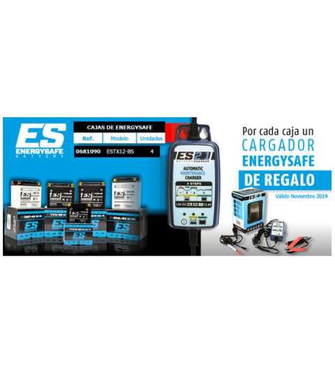 PACK ( 4 BATERÍAS ) ESTX12 BS ENERGYSAFE + CARGADOR BATERÍAS R: P12C