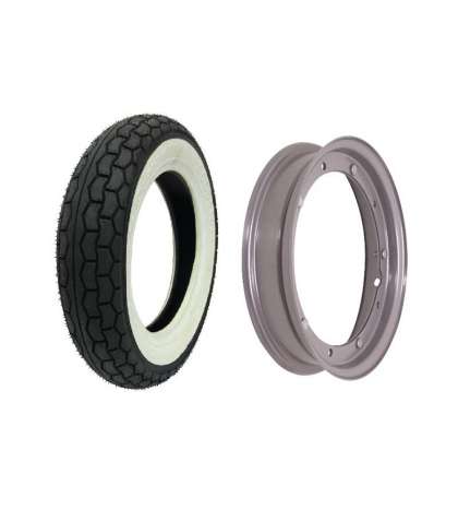 SET CUBIERTA 3.50 X 10 BANDA BLANCA + LLANTA BCR R: 40 562 0005